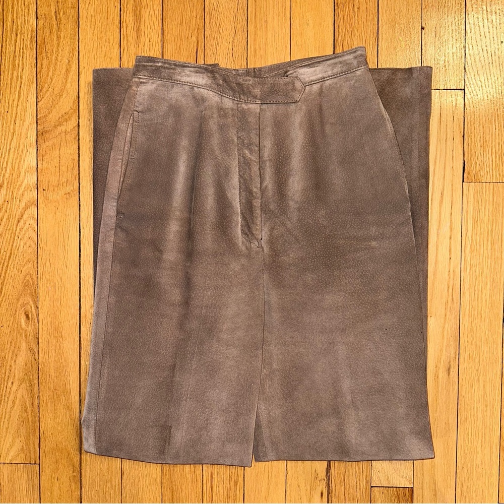 Slacks Pants for women genuine soft suede leather size 4 very classy Saks 5th Av - Picture 3 of 7